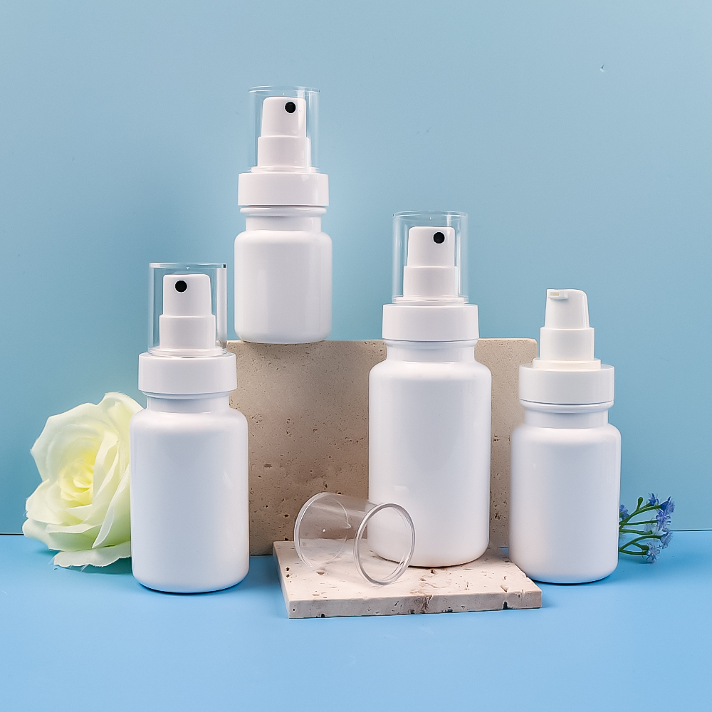 Quadratisches medizinisches Kosmetikflaschenset aus PET-Kunststoff
