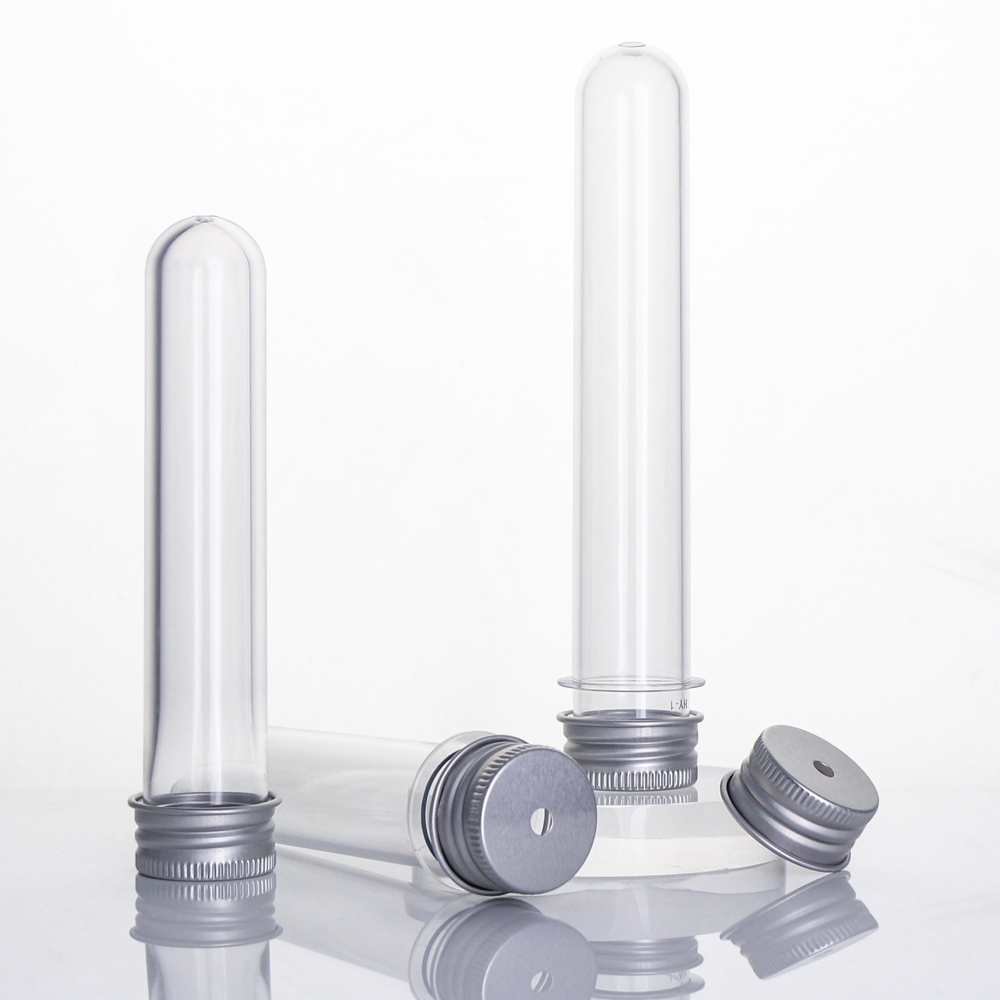 40 ml transparente zylindrische PET-Flasche für Lebensmittel und Süßigkeiten