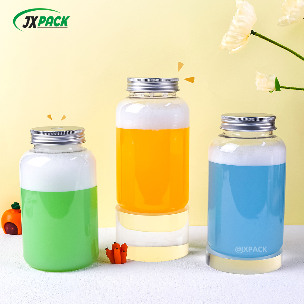 Niedliche Boba-Tassen, runde Form, Milchteeglas mit Metallverschluss